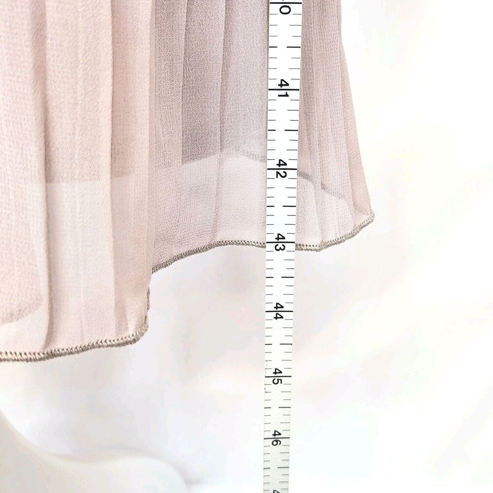 Little Mistress Pink Sequin Wrap Pleated Midi Dress Strappy Back US 8 Balletcore - Picture 12 of 12